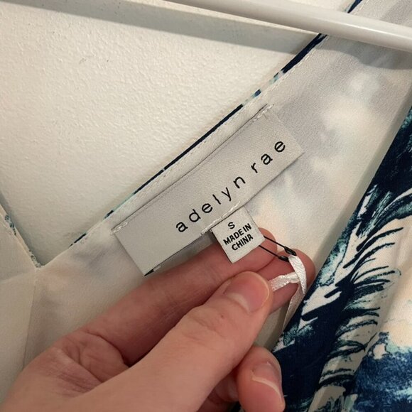 NEW NWT ADELYN RAE Nevina Ruffle Wrap Front Maxi Dress Multi Palm Leaf Tropical - Picture 5 of 16